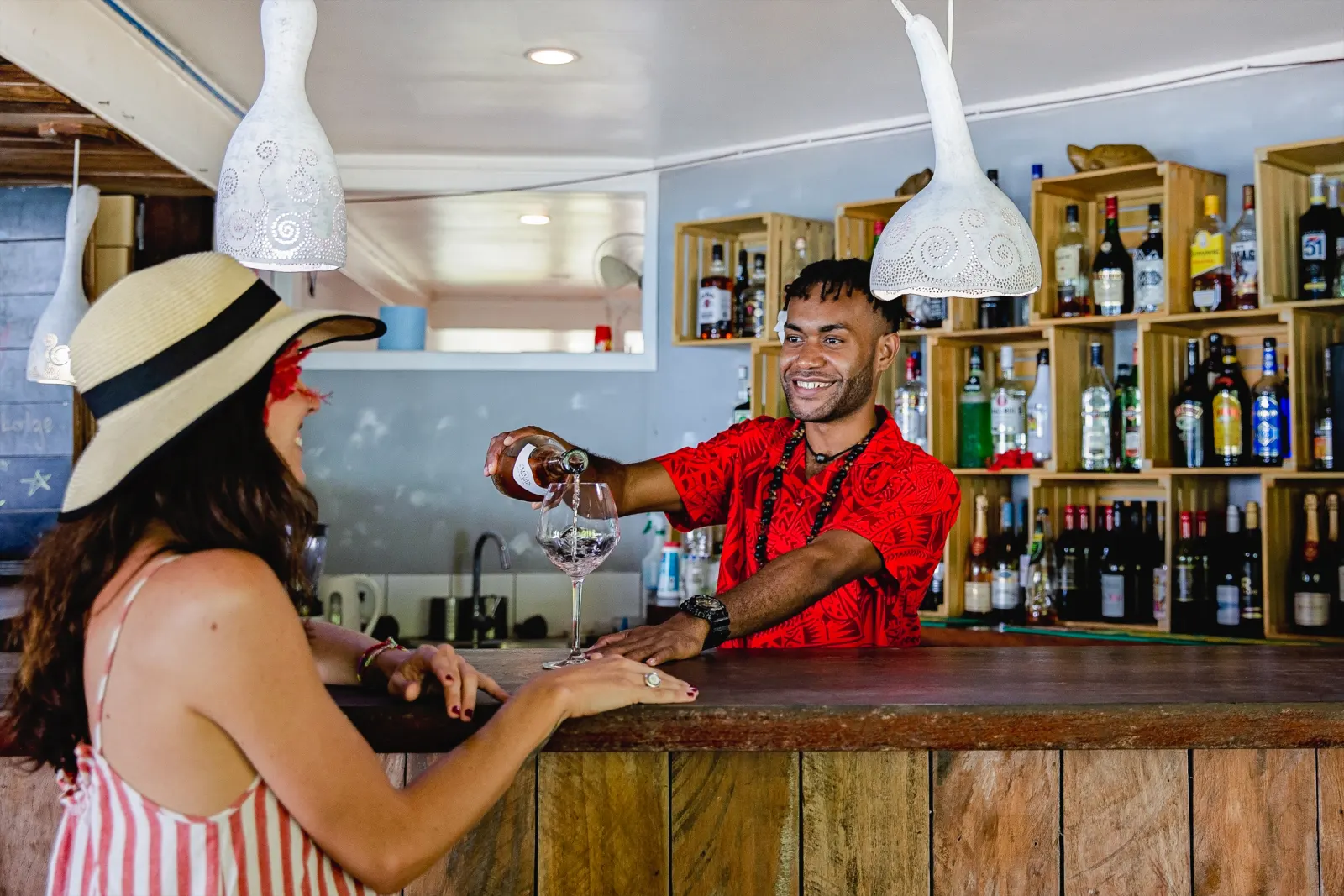 The bar counter