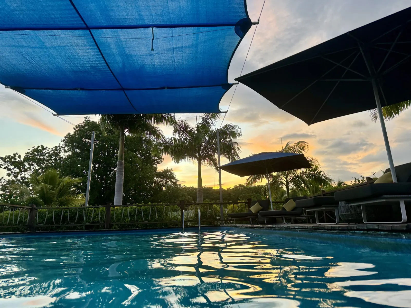 The pool at sunset