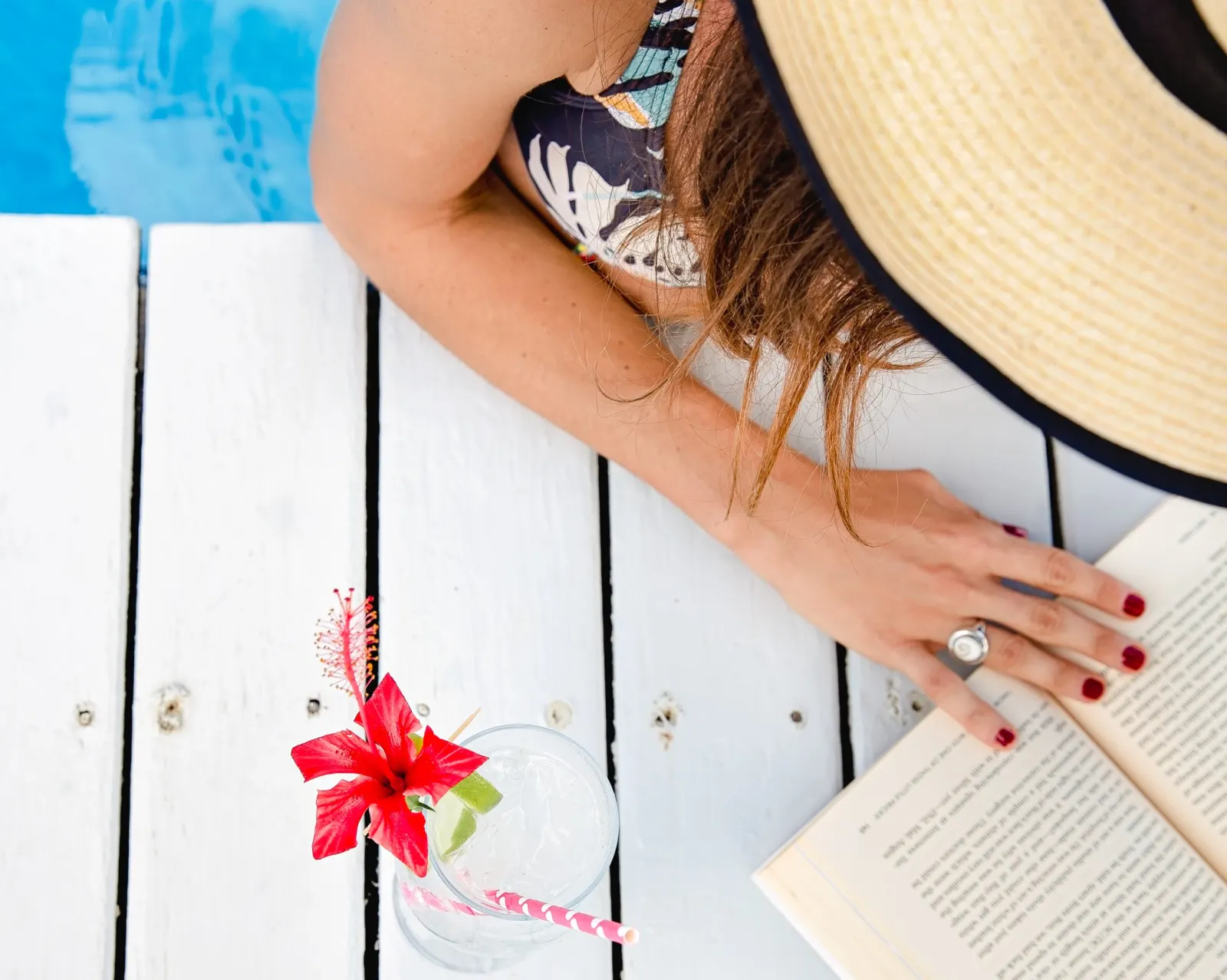 Reading by the pool