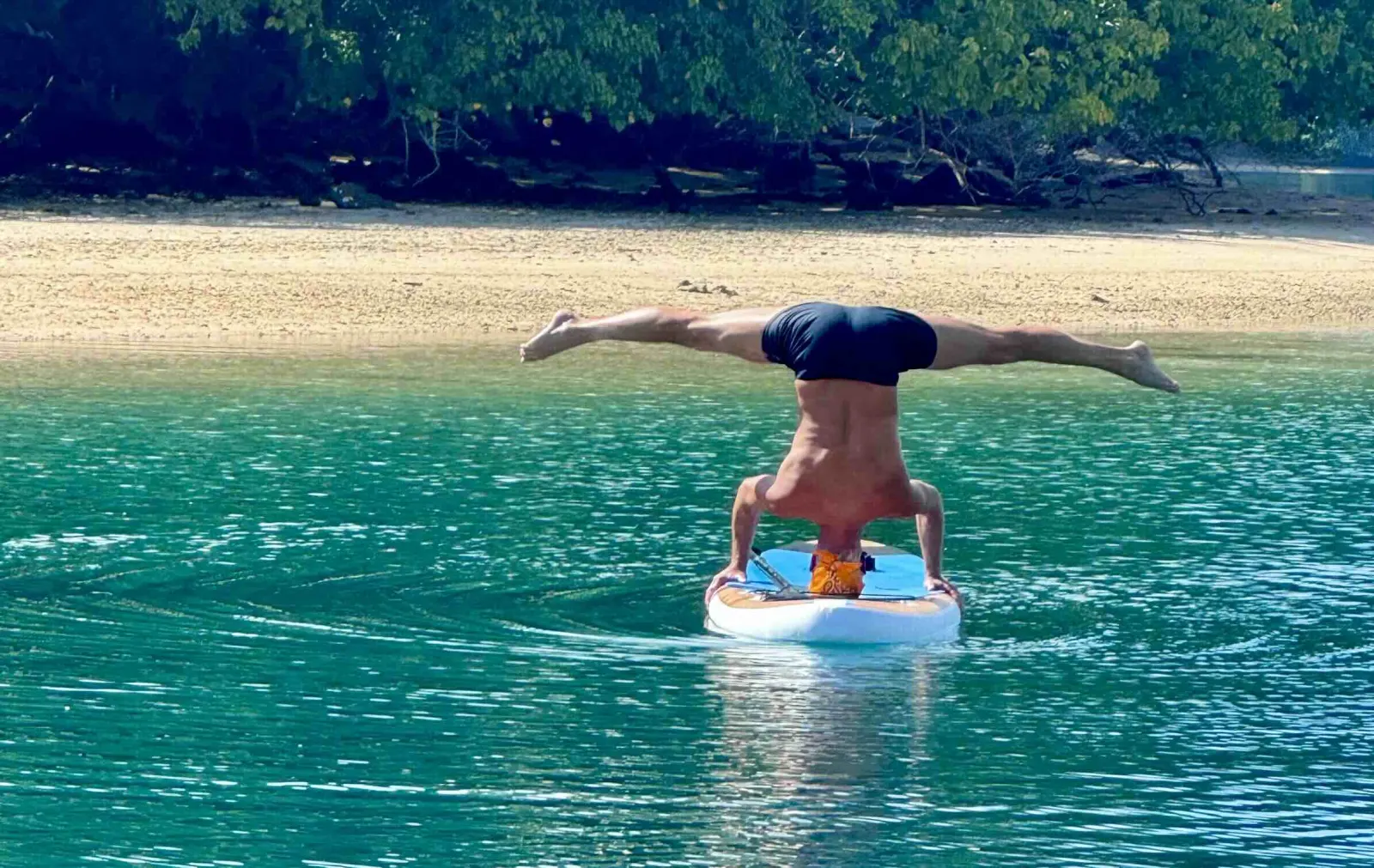 Paddleboarding in the bay