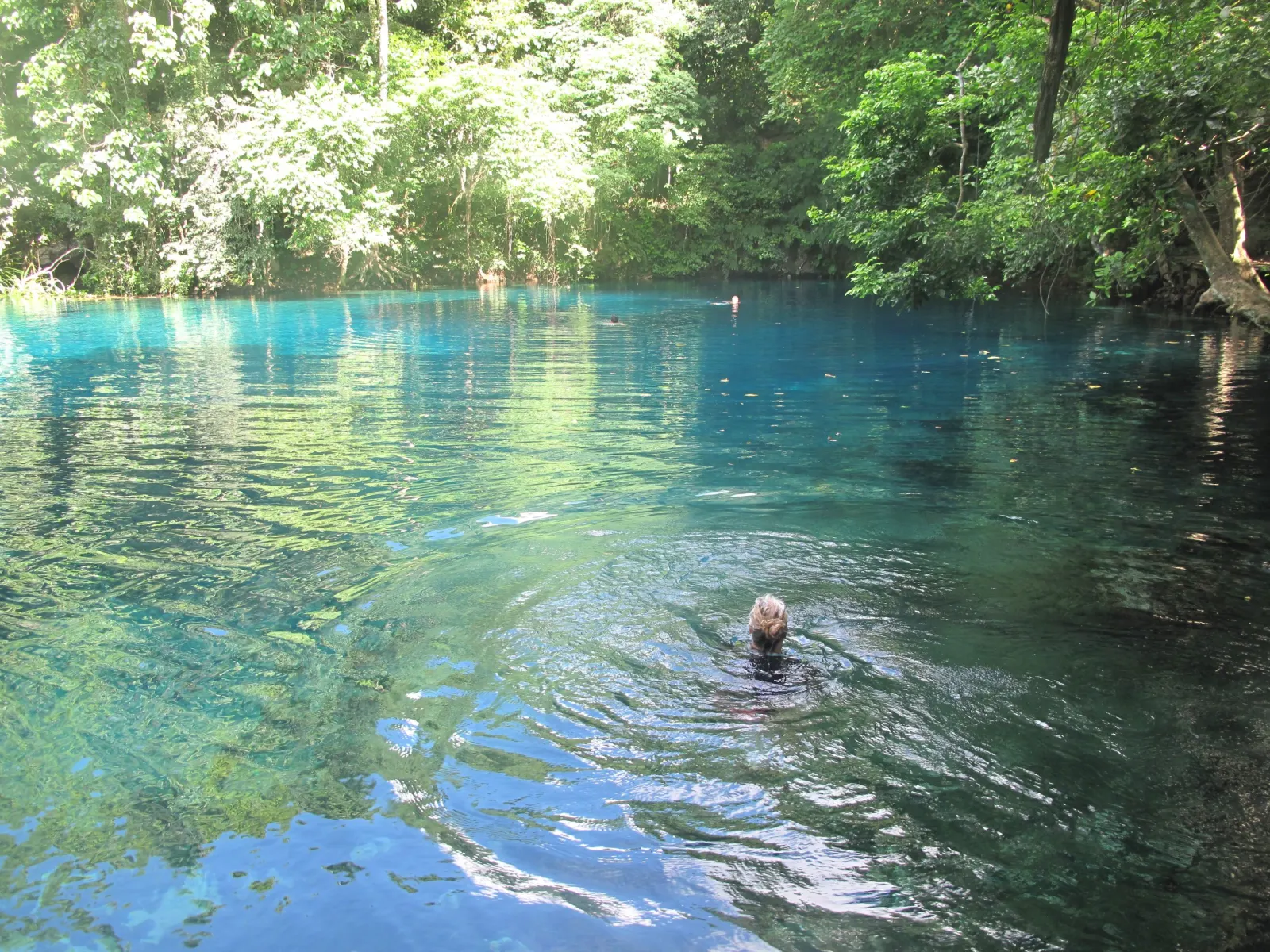Swimming in a blue hole