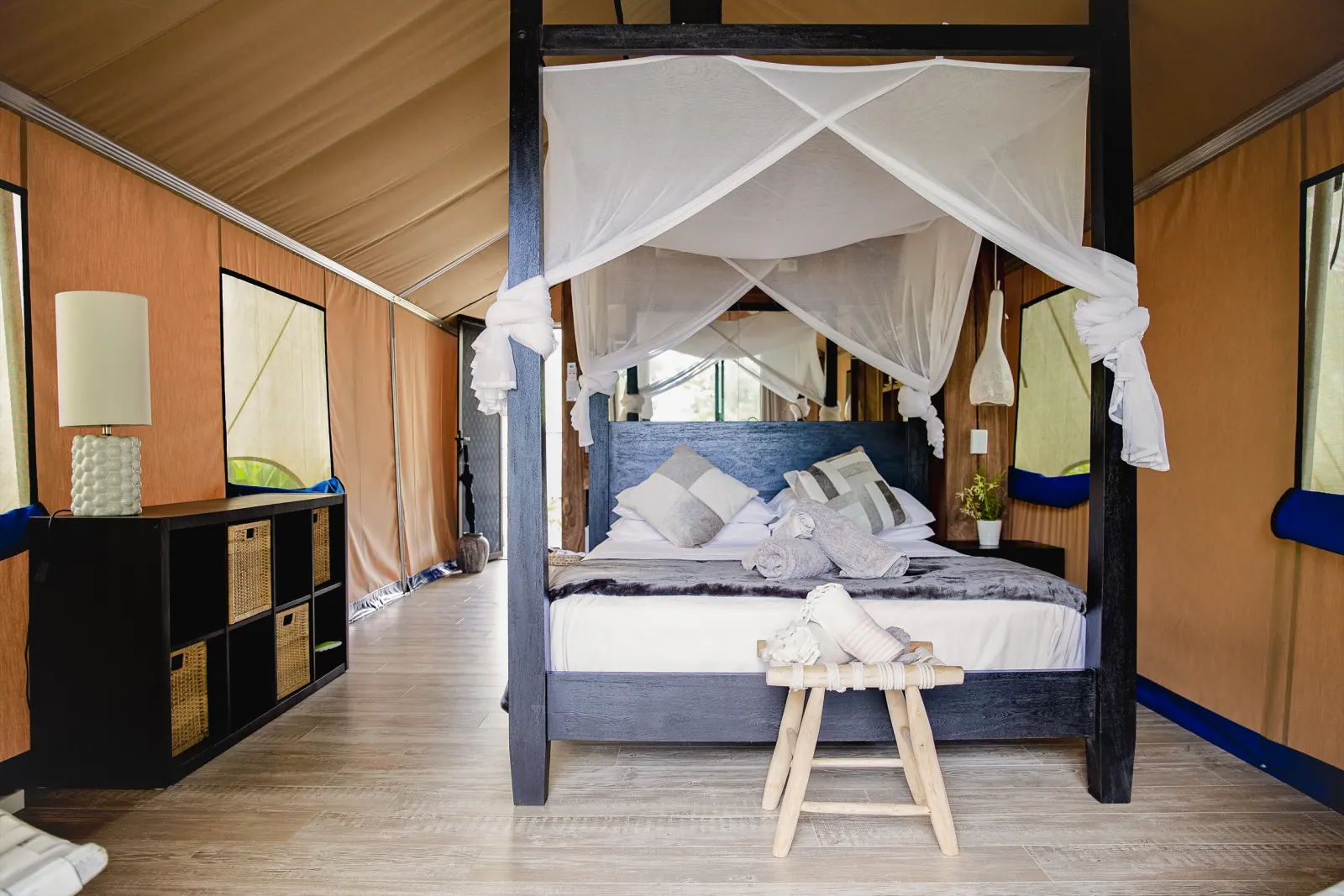 Waterfront marquee — four poster bed