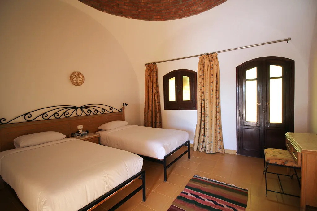 Inside a domed Deluxe chalet