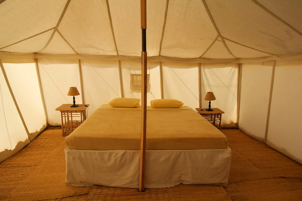 Inside a royal tent