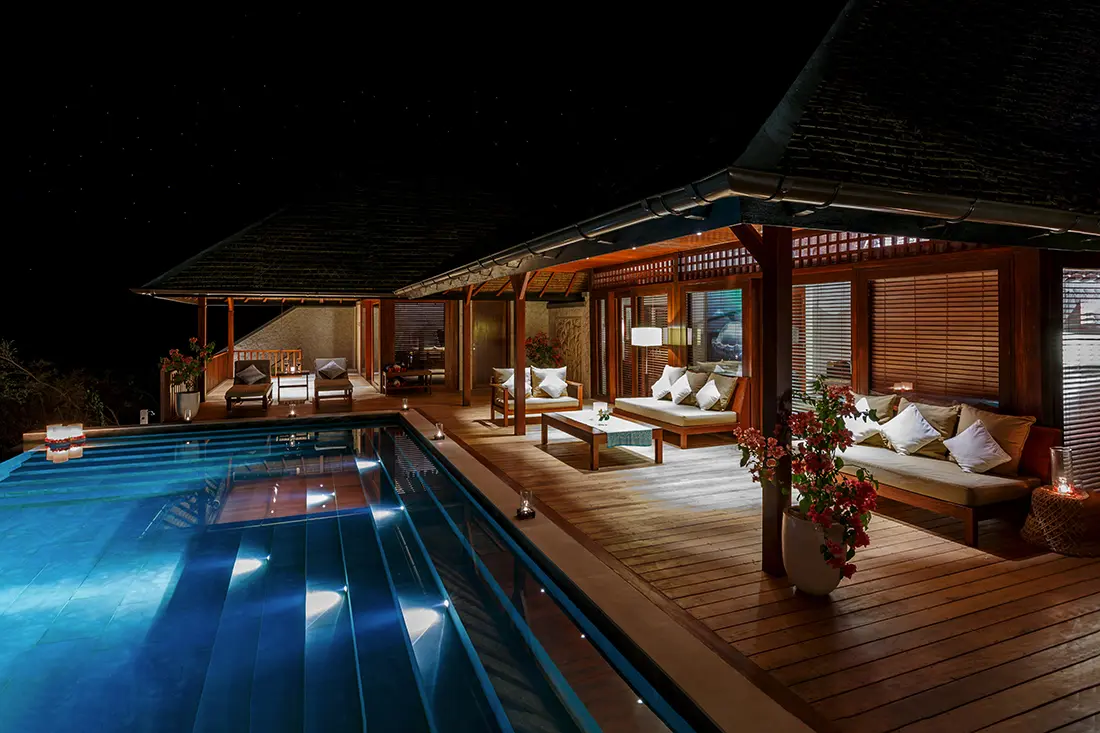 Living room of the pool villa