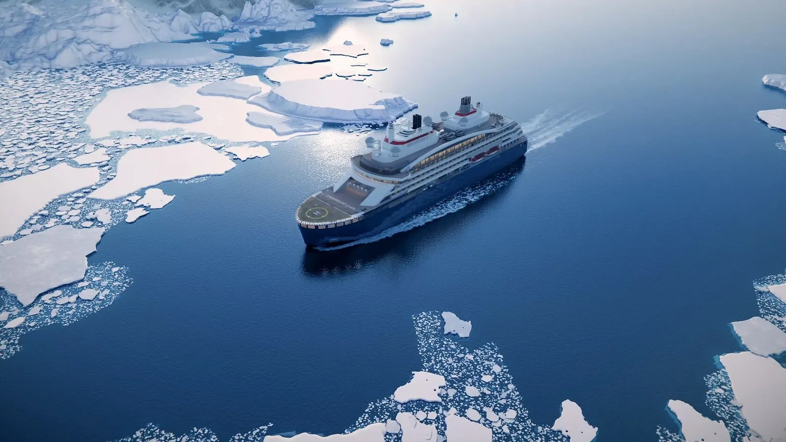 Le Commandant Charcot среди льдов Антарктики